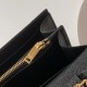 Saint Laurent WOC Monogram Chain Wallet In Black Leather