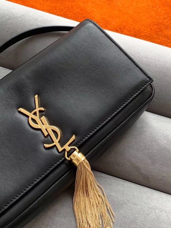 Saint Laurent Kate 99 Shoulder Bag In Black Lambskin