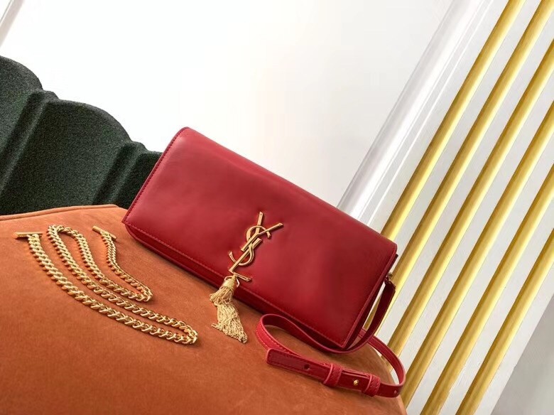 Saint Laurent Kate 99 Shoulder Bag In Red Lambskin