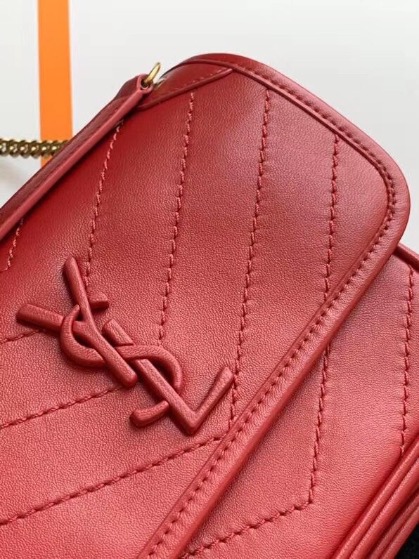 Saint Laurent Baby Niki Bag In Red Lambskin