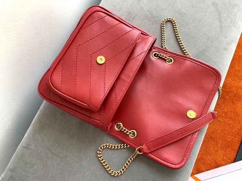 Saint Laurent Baby Niki Bag In Red Lambskin