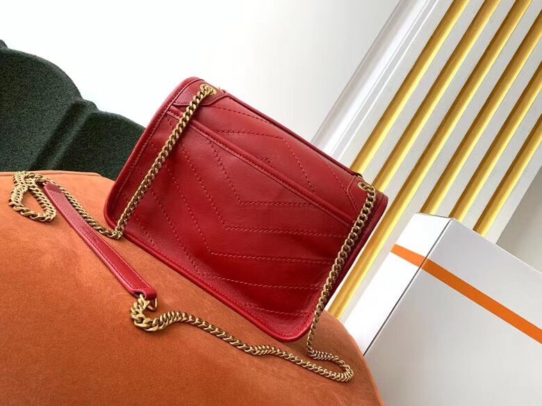 Saint Laurent Baby Niki Bag In Red Lambskin