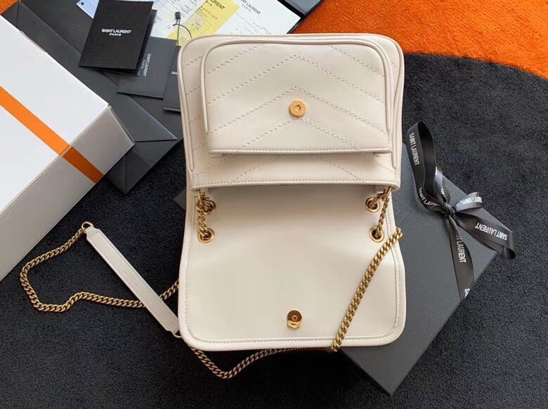 Saint Laurent Baby Niki Bag In White Lambskin