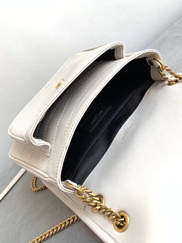 Saint Laurent Baby Niki Bag In White Lambskin