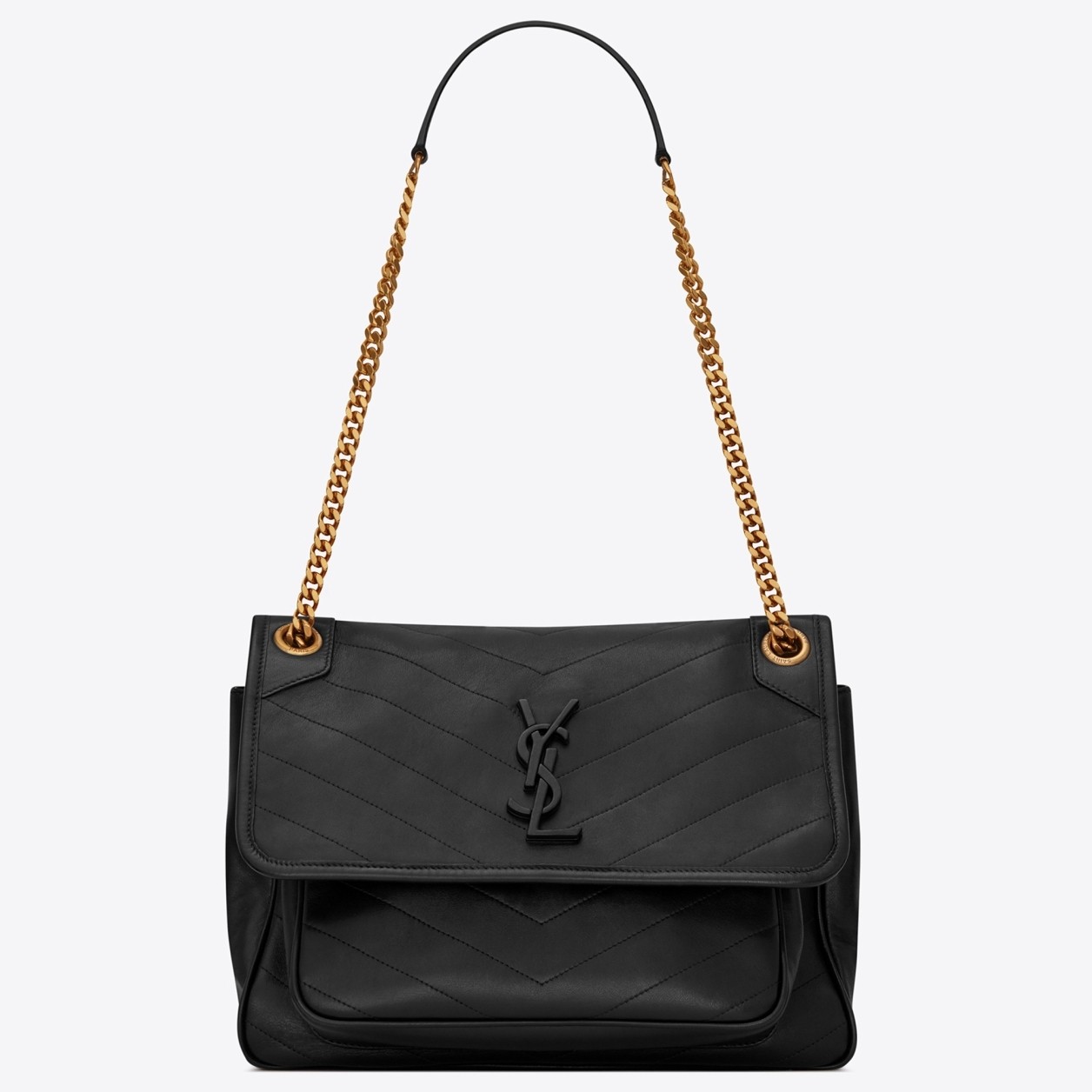 Saint Laurent Medium Niki Bag In Black Lambskin