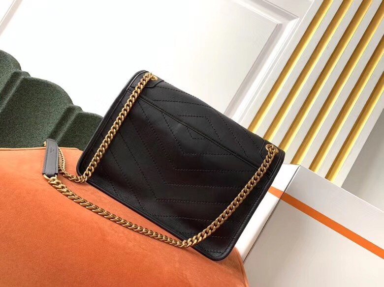 Saint Laurent Medium Niki Bag In Black Lambskin