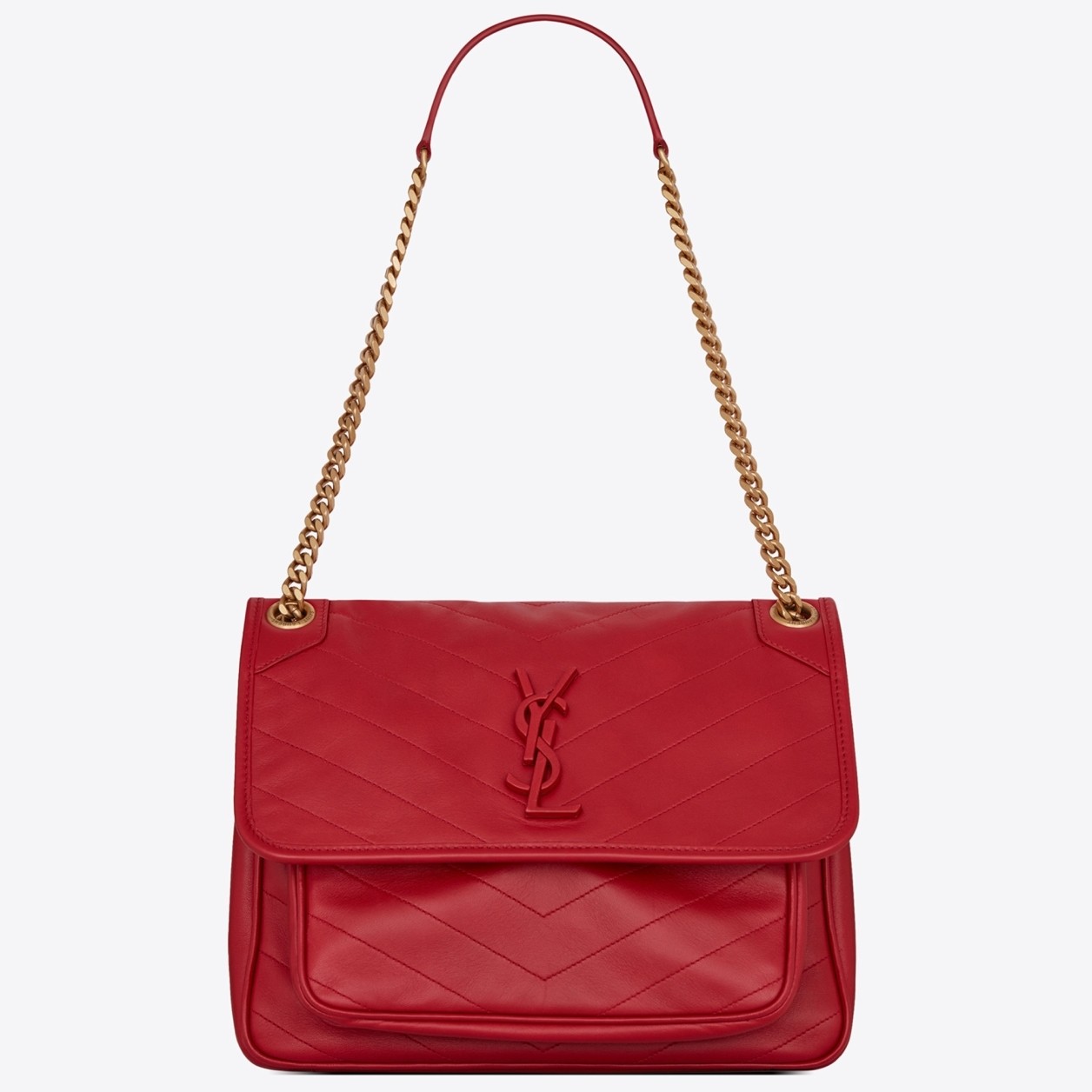 Saint Laurent Medium Niki Bag In Red Lambskin