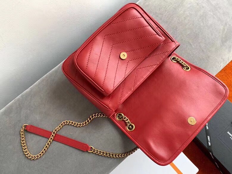 Saint Laurent Medium Niki Bag In Red Lambskin