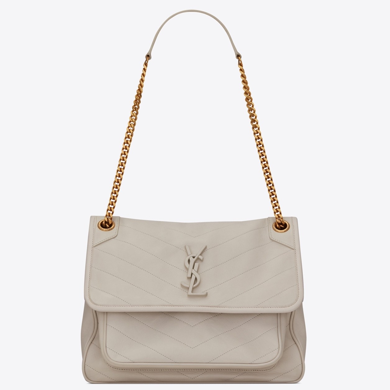 Saint Laurent Medium Niki Bag In White Lambskin