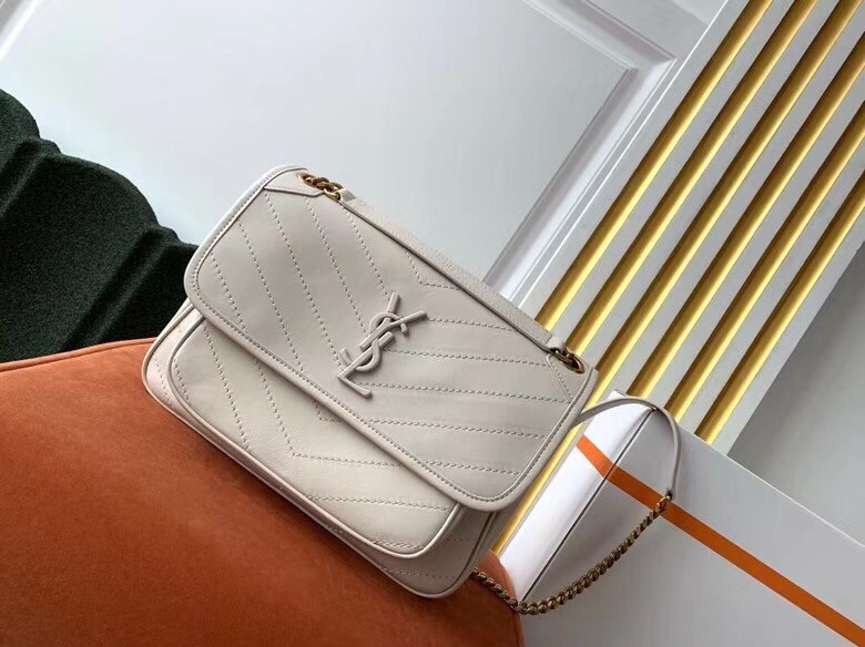 Saint Laurent Medium Niki Bag In White Lambskin