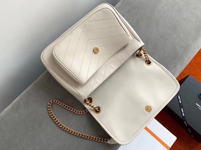 Saint Laurent Medium Niki Bag In White Lambskin