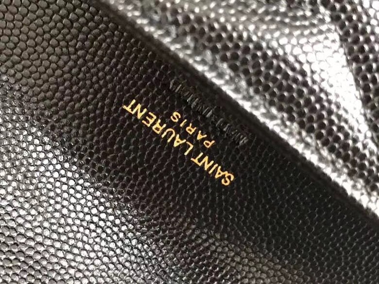 Saint Laurent Monogram Clutch In Black Grained Leather