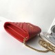 Saint Laurent WOC Monogram Chain Wallet In Red Leather