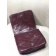 Saint Laurent WOC Niki Chain Wallet In Bordeaux Crinkled Leather