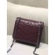 Saint Laurent WOC Niki Chain Wallet In Bordeaux Crinkled Leather