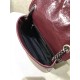 Saint Laurent WOC Niki Chain Wallet In Bordeaux Crinkled Leather