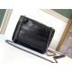 Saint Laurent WOC Niki Chain Wallet In Black Crinkled Leather