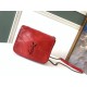 Saint Laurent WOC Niki Chain Wallet In Red Crinkled Leather