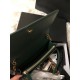 Saint Laurent WOC Sunset Chain Wallet In Green Calfskin