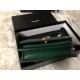 Saint Laurent WOC Sunset Chain Wallet In Green Calfskin