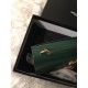 Saint Laurent WOC Sunset Chain Wallet In Green Calfskin