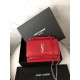 Saint Laurent WOC Sunset Chain Wallet In Red Croc-Embossed Leather