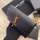 Saint Laurent WOC Uptown Chain Wallet In Black Leather