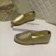 Saint Laurent Monogram Espadrilles In Gold Metallic Lambskin