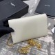 Saint Laurent WOC Uptown Chain Wallet In White Leather