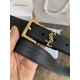 Saint Laurent Monogramme Belt 30MM In Black Calfskin