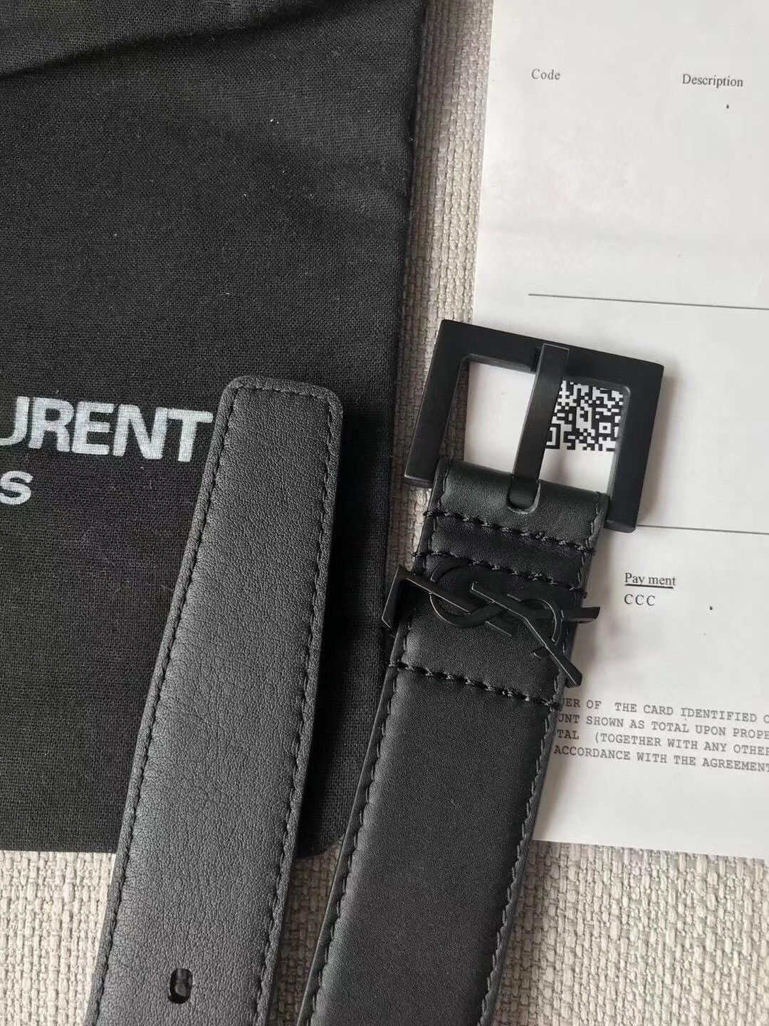 Saint Laurent Monogramme 30MM All Black Belt