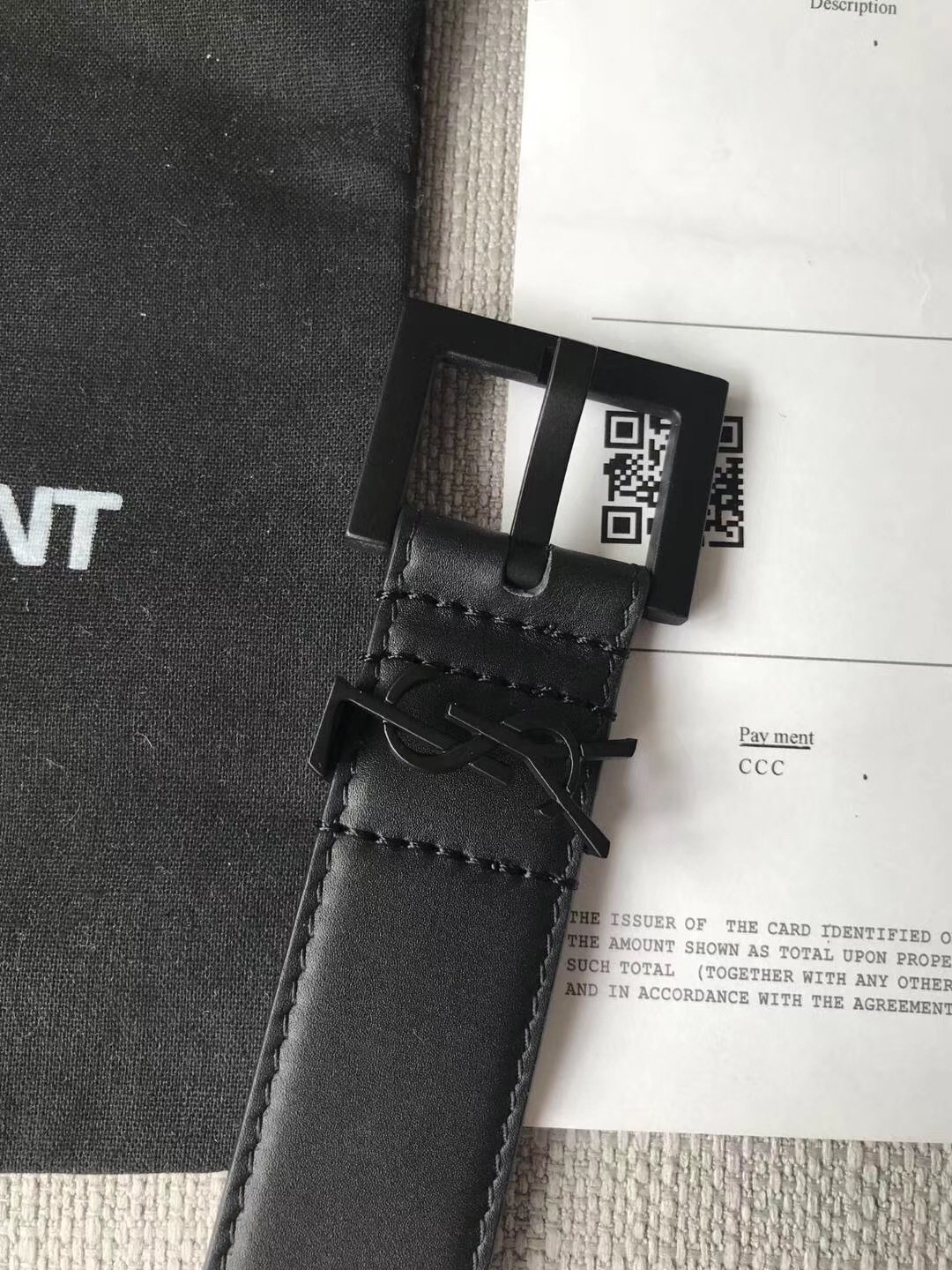 Saint Laurent Monogramme 30MM All Black Belt