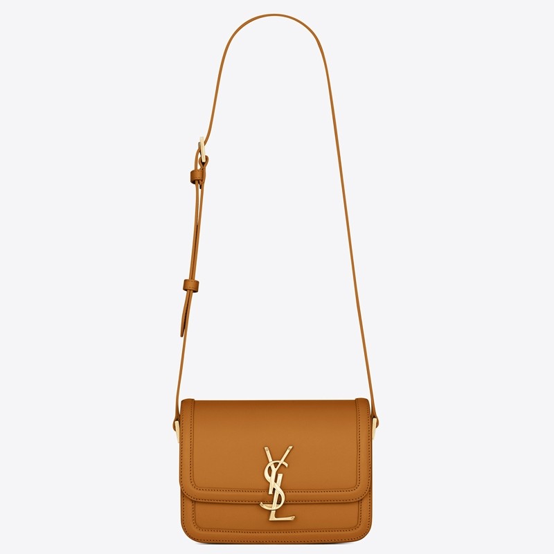 Saint Laurent Solferino Small Bag In Brown Calfskin