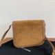 Saint Laurent Solferino Medium Soft Bag In Brown Suede