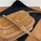 Saint Laurent Solferino Medium Soft Bag In Brown Suede