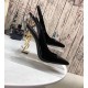 Saint Laurent Opyum Slingback Pumps 110mm With Gold-toned Heel