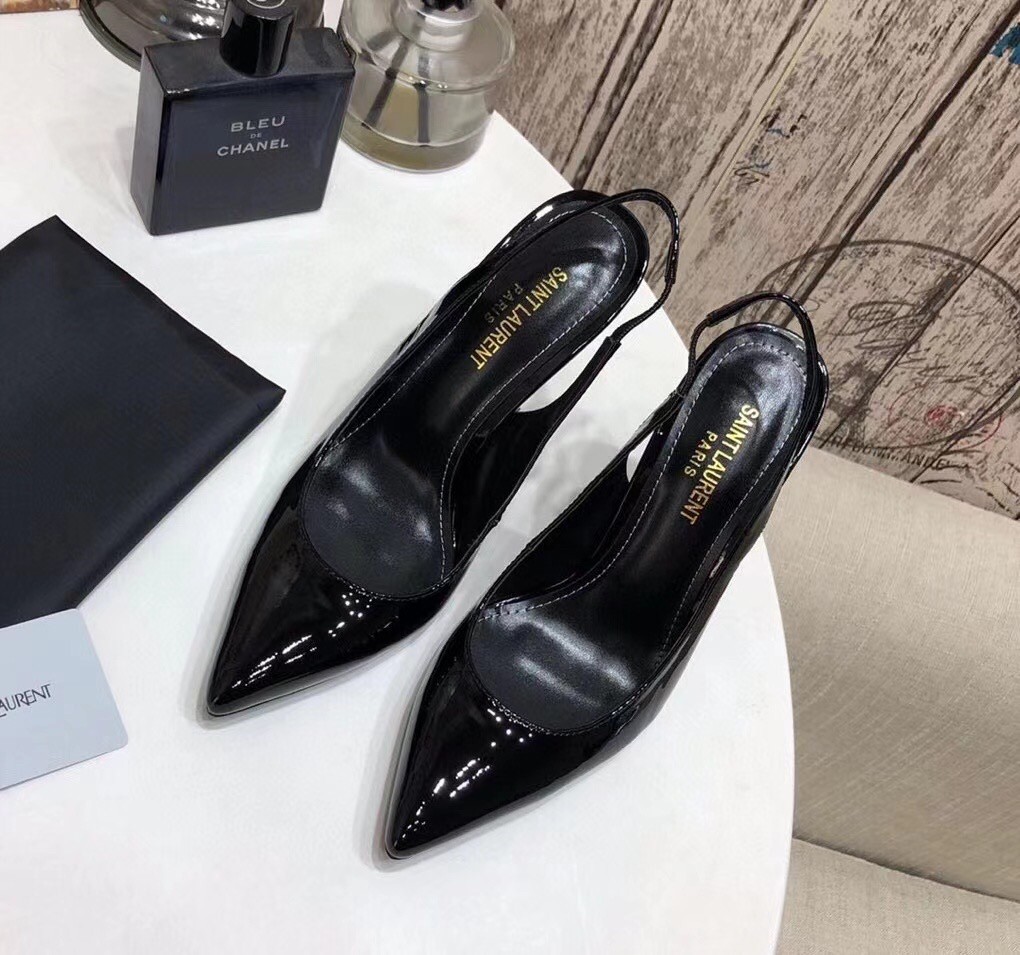 Saint Laurent Opyum Slingback Pumps 110mm With Black-toned Heel