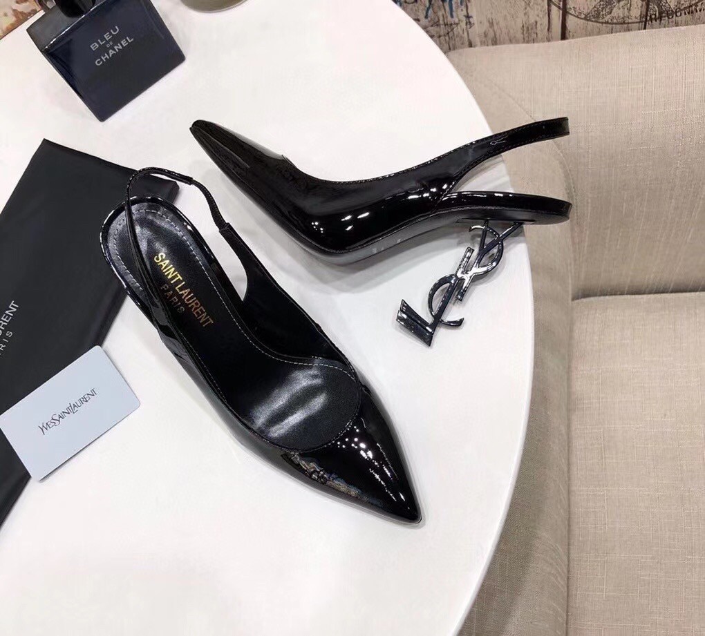 Saint Laurent Opyum Slingback Pumps 110mm With Black-toned Heel