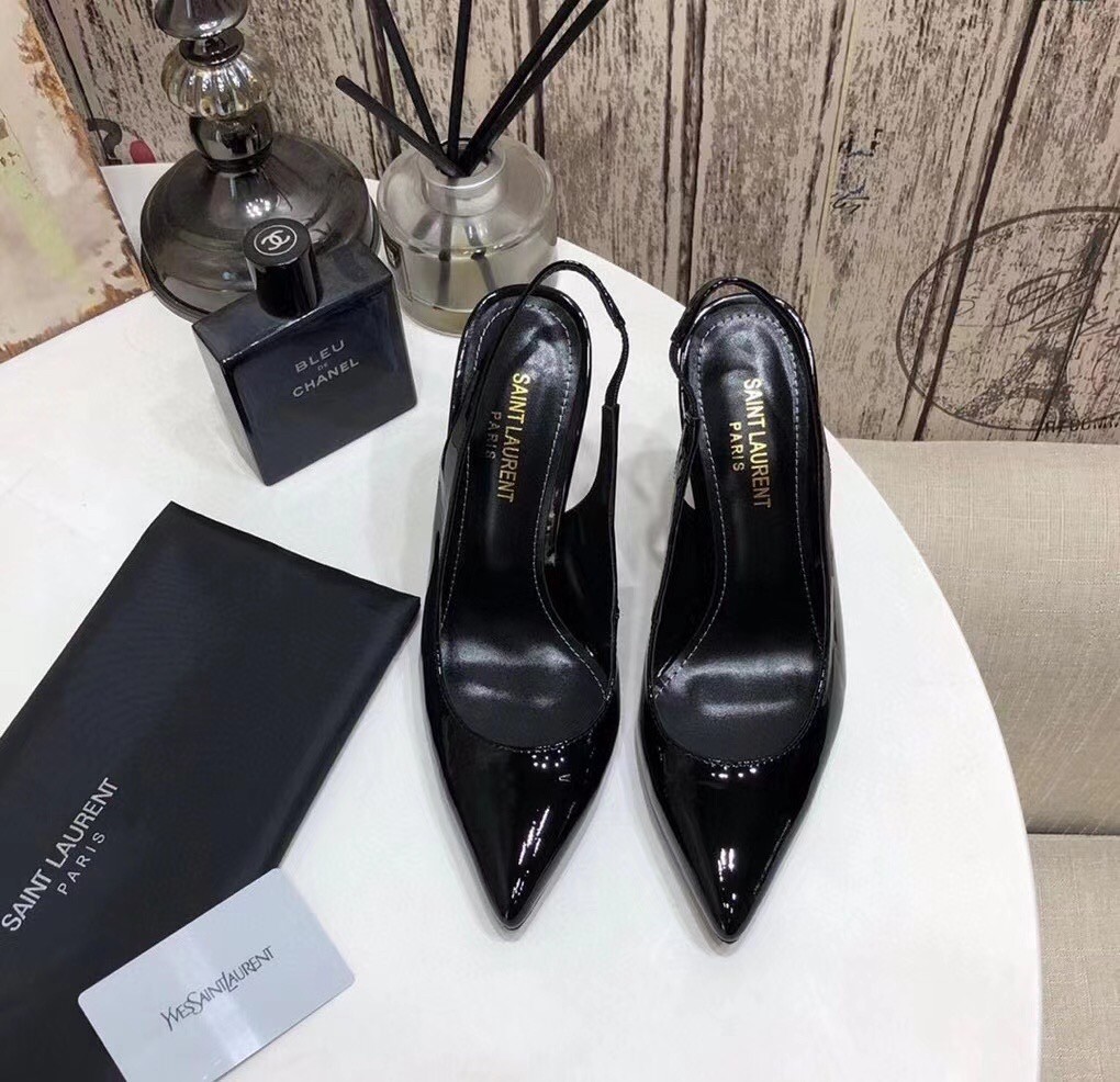 Saint Laurent Opyum Slingback Pumps 110mm With Black-toned Heel