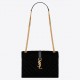 Saint Laurent Medium Envelope Bag In Black Suede