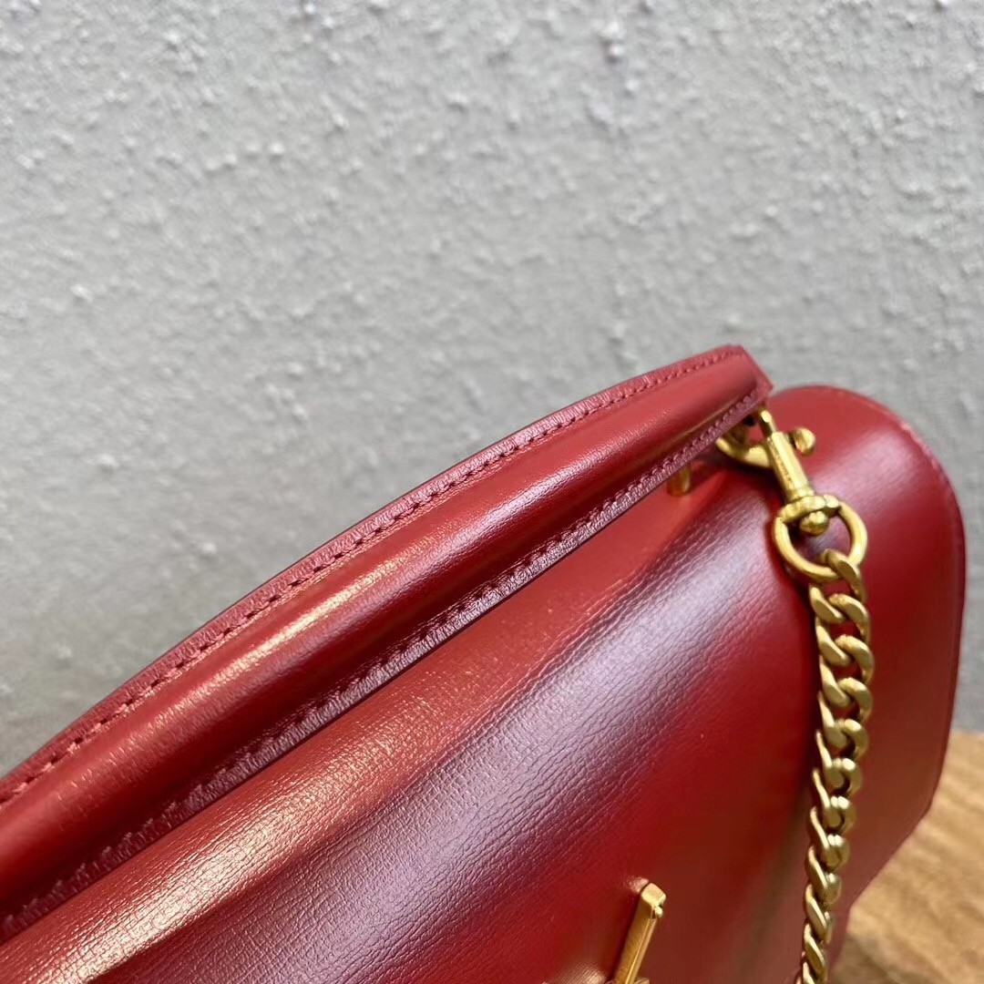 Saint Laurent New Medium Sunset Bag In Red Calfskin