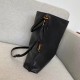 Saint Laurent Tag Hobo Bag In Black Calfskin