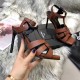 Saint Laurent Tribute High Heel Sandals In Brown Calfskin