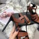 Saint Laurent Tribute High Heel Sandals In Brown Calfskin