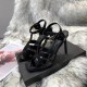 Saint Laurent Tribute High Heel Sandals In Black Patent Leather