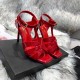 Saint Laurent Tribute High Heel Sandals In Red Patent Leather