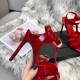 Saint Laurent Tribute High Heel Sandals In Red Patent Leather