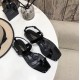 Saint Laurent Cassandra Flat Sandals In Black Patent Leather