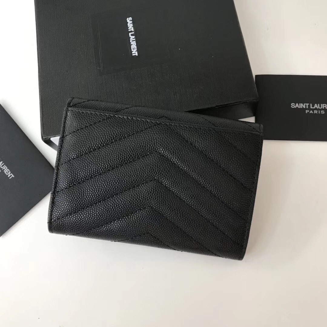 Saint Laurent Small Envelope Wallet In Noir Leather