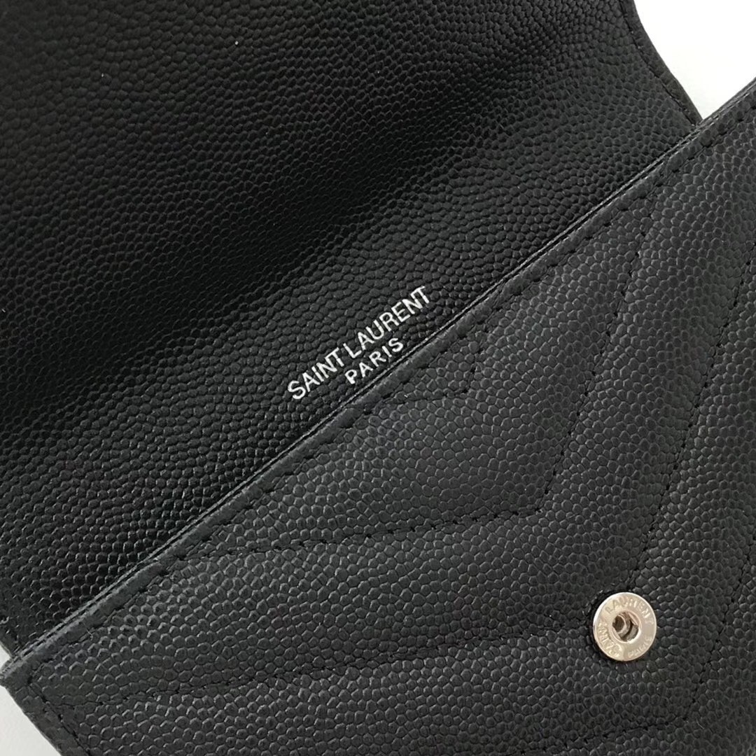 Saint Laurent Small Envelope Wallet In Noir Leather